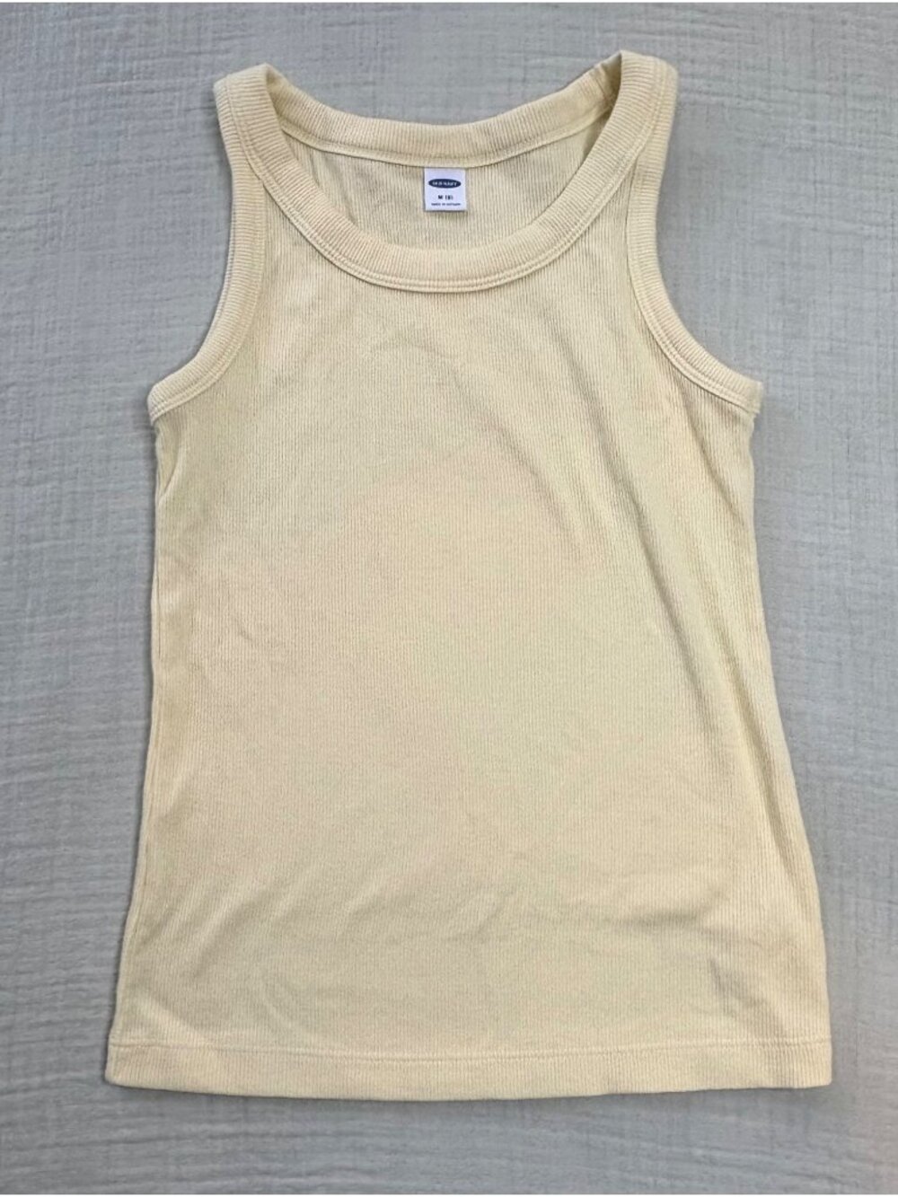 Old Navy Kids Yellow Ribbed Tank Top Medium M (8) Lightweight Sleeveless Shirt
